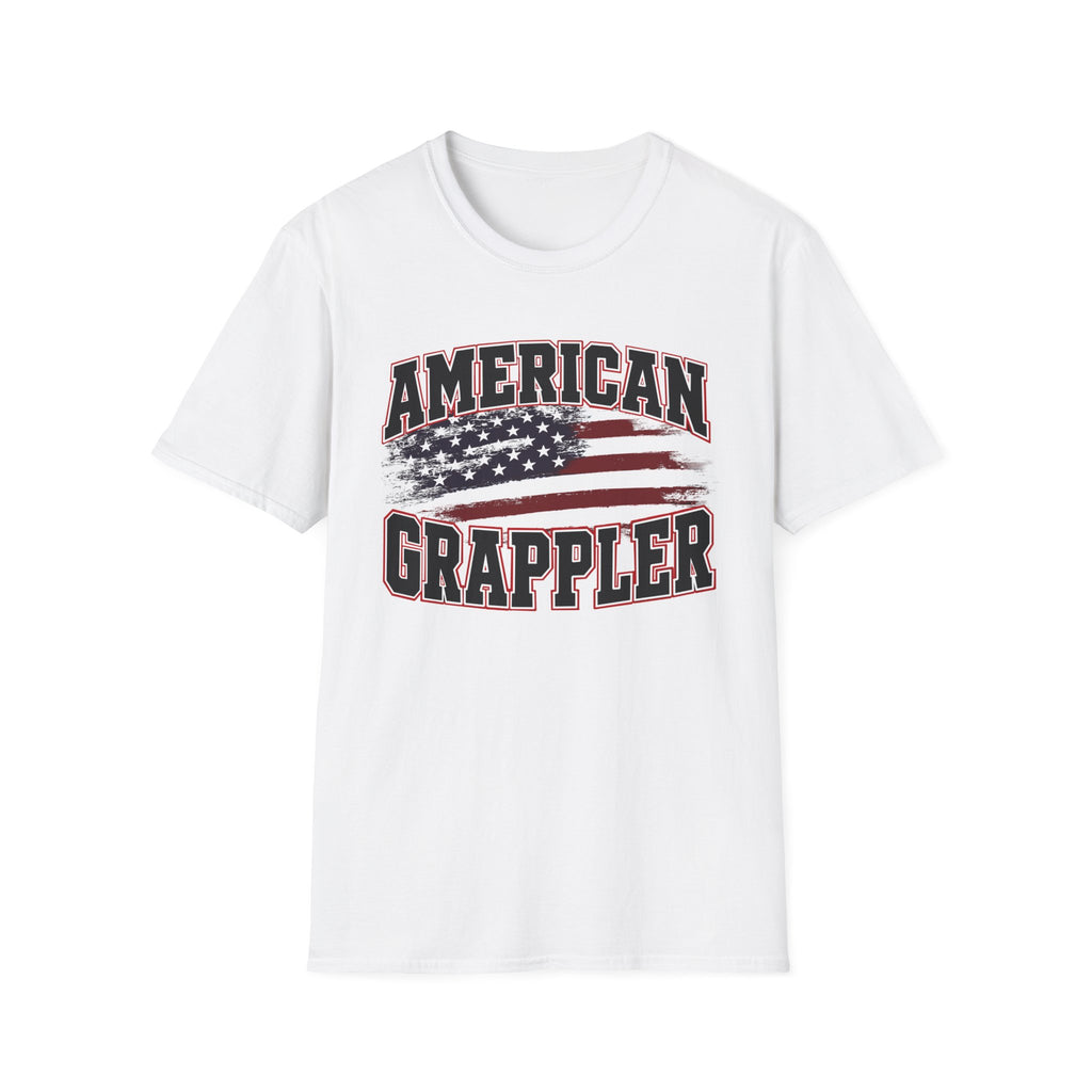 American Grappler T-Shirt – Distressed Flag Wrestling Tee