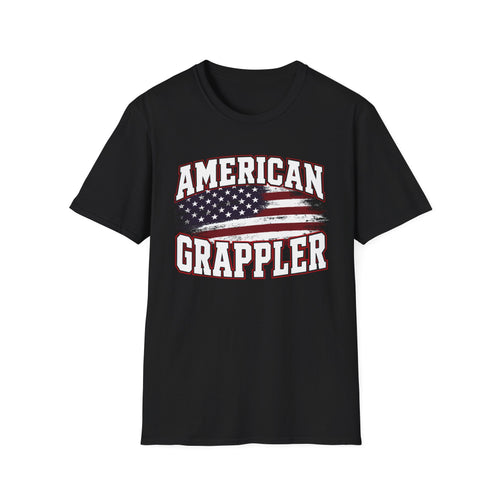 American Grappler T-Shirt – Distressed Flag Wrestling Tee