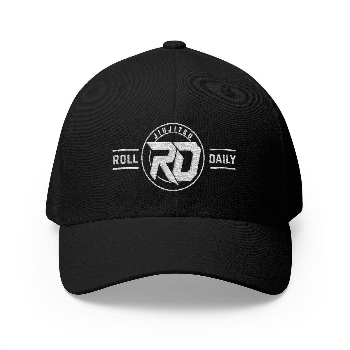 Roll Daily Embroidered Logo Cap — Closed-Back Structured Hat